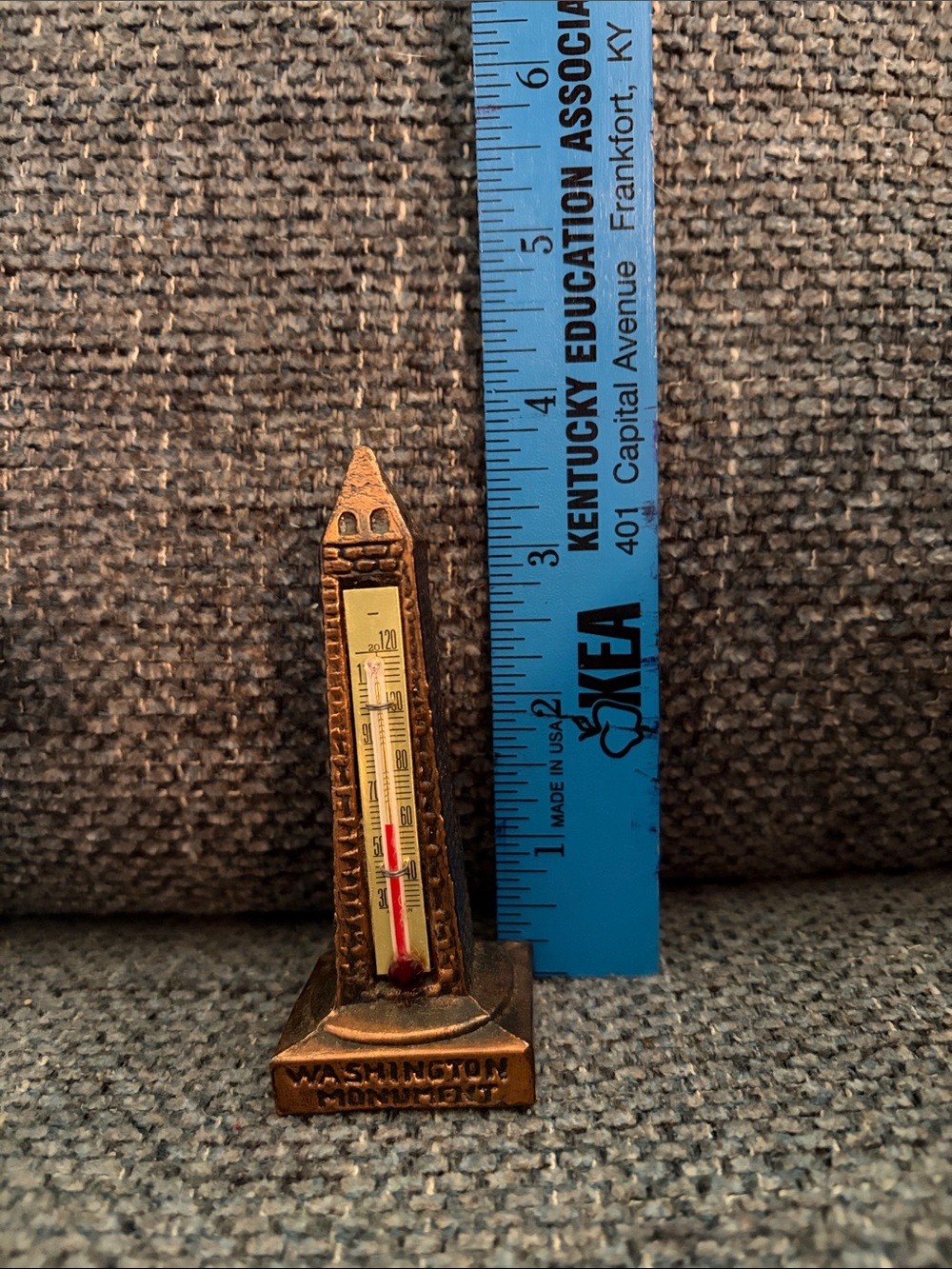 Bronze-Tone Washington Monument Miniature Thermometer